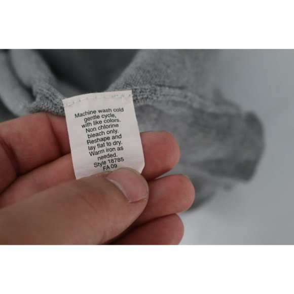 J Crew sweater Mens XL V Neck Long Sleeve Knit Cotton Cashmere Gray pullover - Picture 7 of 7